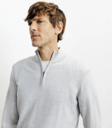 Pull à col demi zippé gris chiné - IZAC
