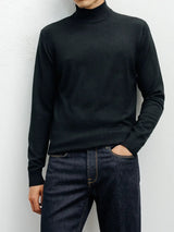 Pull col cheminée noir