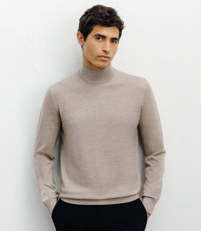 Pull col cheminée beige - IZAC