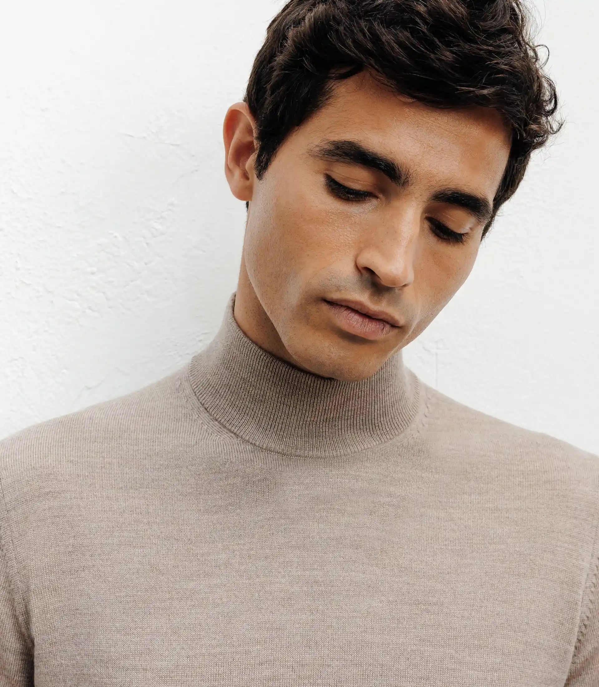 Pull col cheminée beige - IZAC