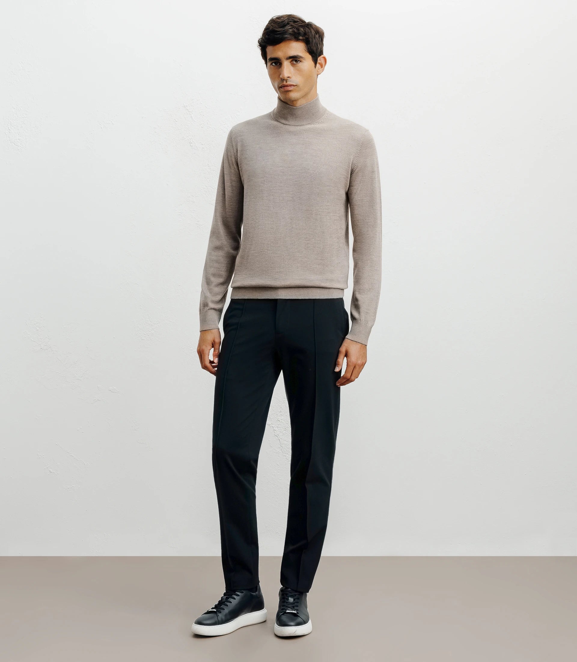 Pull col cheminée beige - IZAC