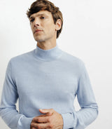 Pull col cheminée bleu ciel - IZAC