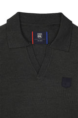 Pull col polo ouvert anthracite - IZAC