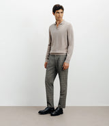 Pull col polo en laine mérinos beige - IZAC