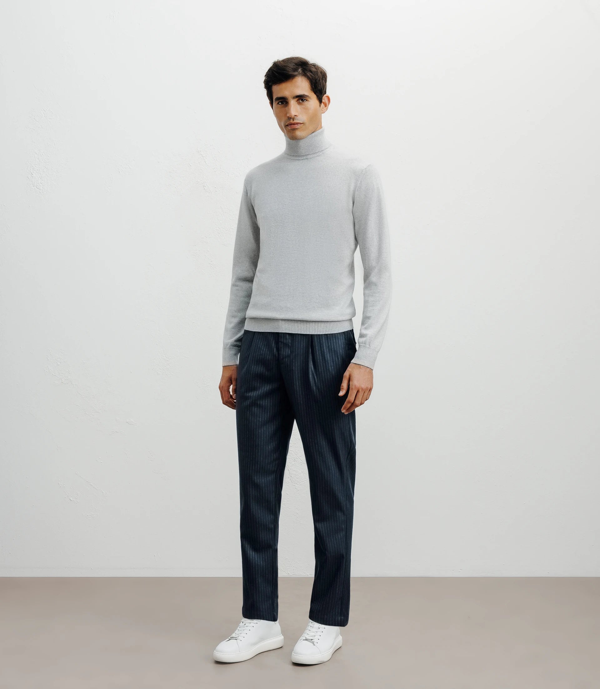 Pull col roulé gris chiné - IZAC