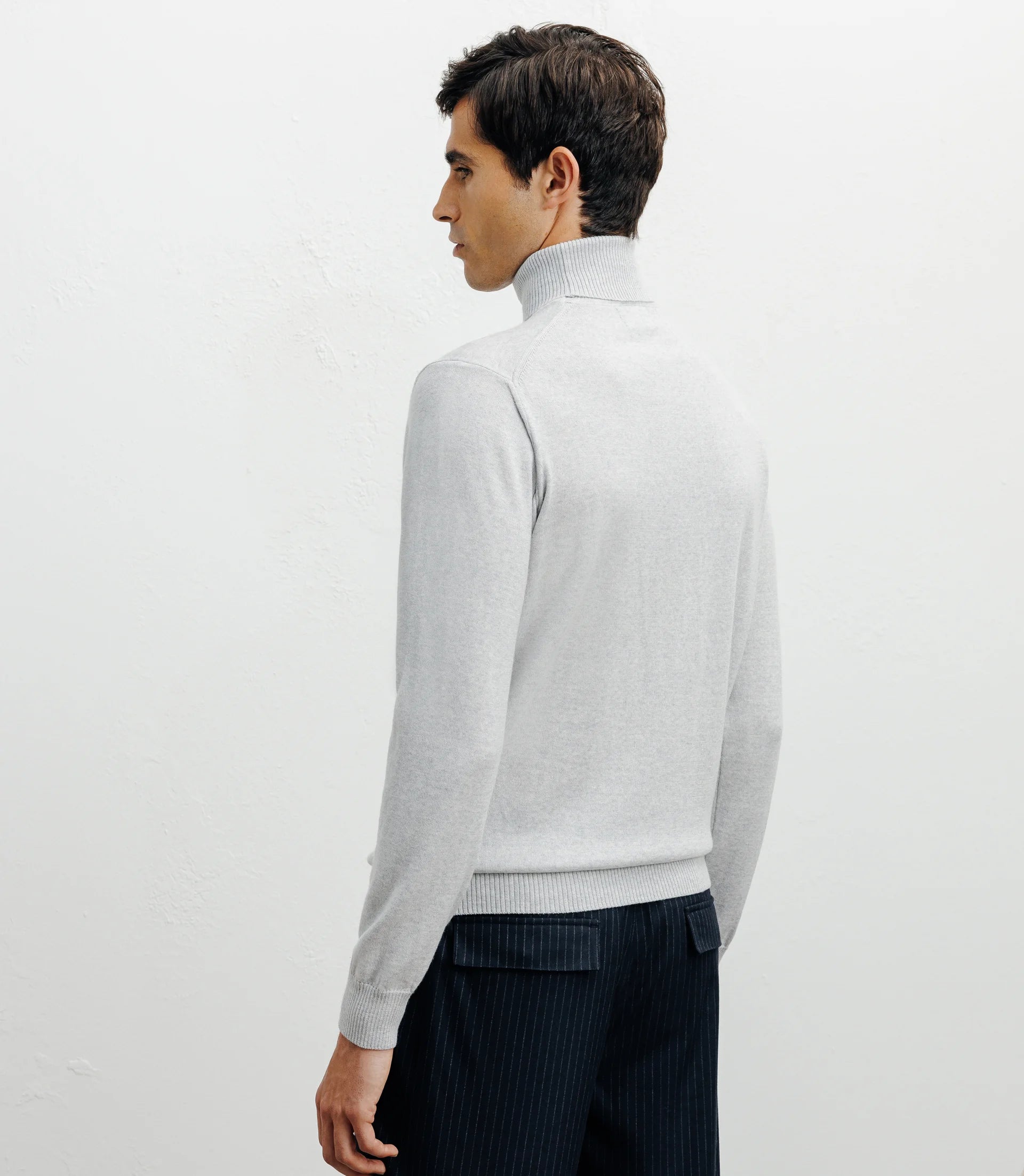 Pull col roulé gris chiné - IZAC