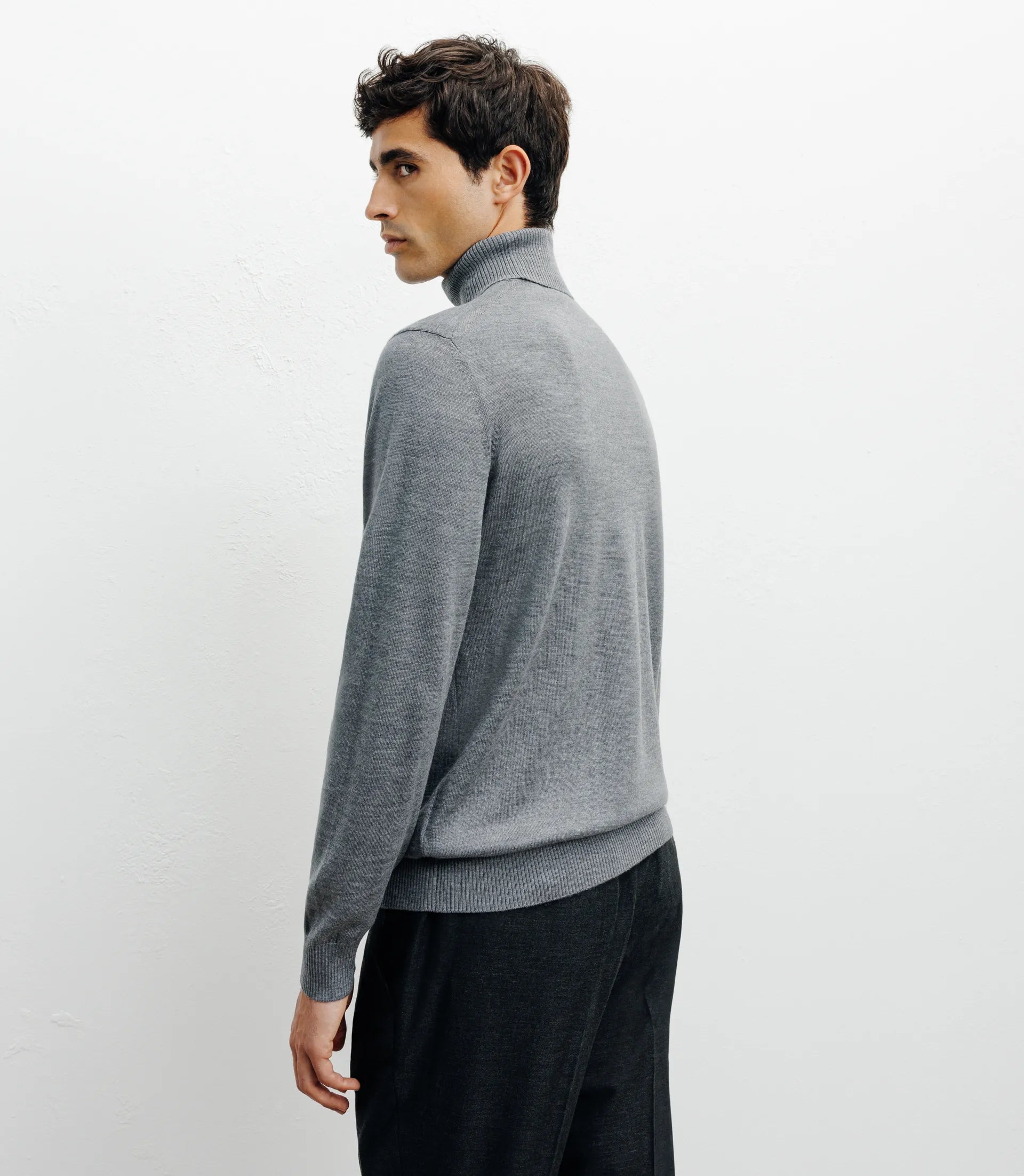 Pull col roulé gris - IZAC