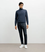 Pull col roulé indigo - IZAC