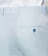 Pantalon ville 100% lin bleu ciel - IZAC