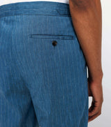 Indigo blue striped city pants