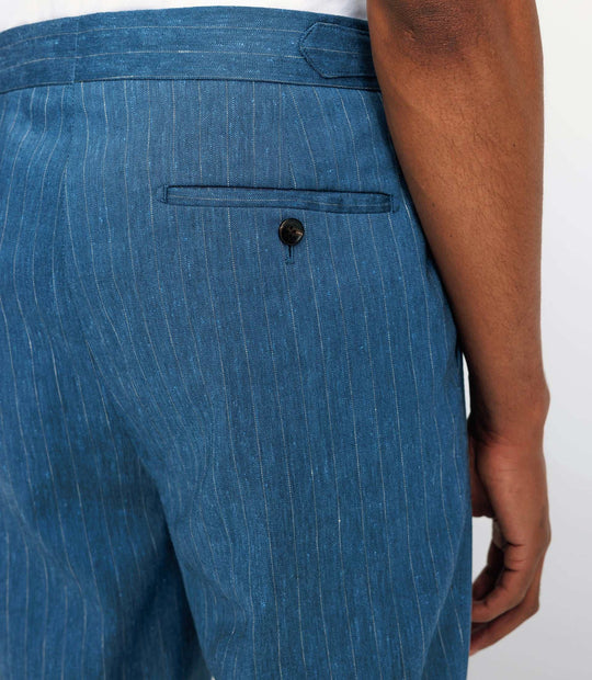 Pantalon De Costume Homme Full Circle – Taille 34 L28,5 – Rayé Noir – État Neuf