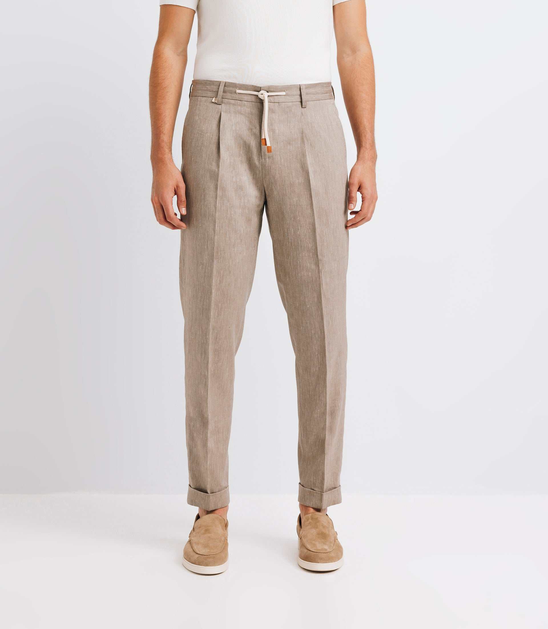 Pantalon ville avec cordon taupe