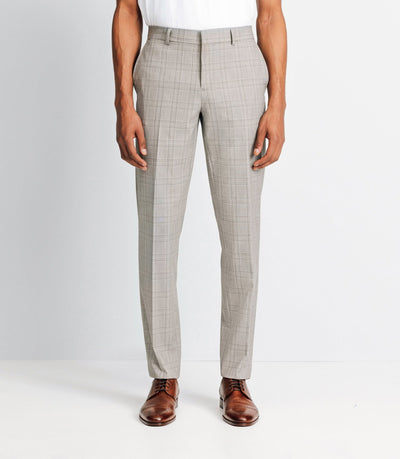 Pantalon ville à carreaux marron - IZAC