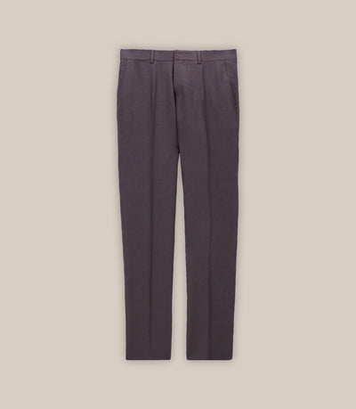 Pantalon ville 100% lin marron - IZAC