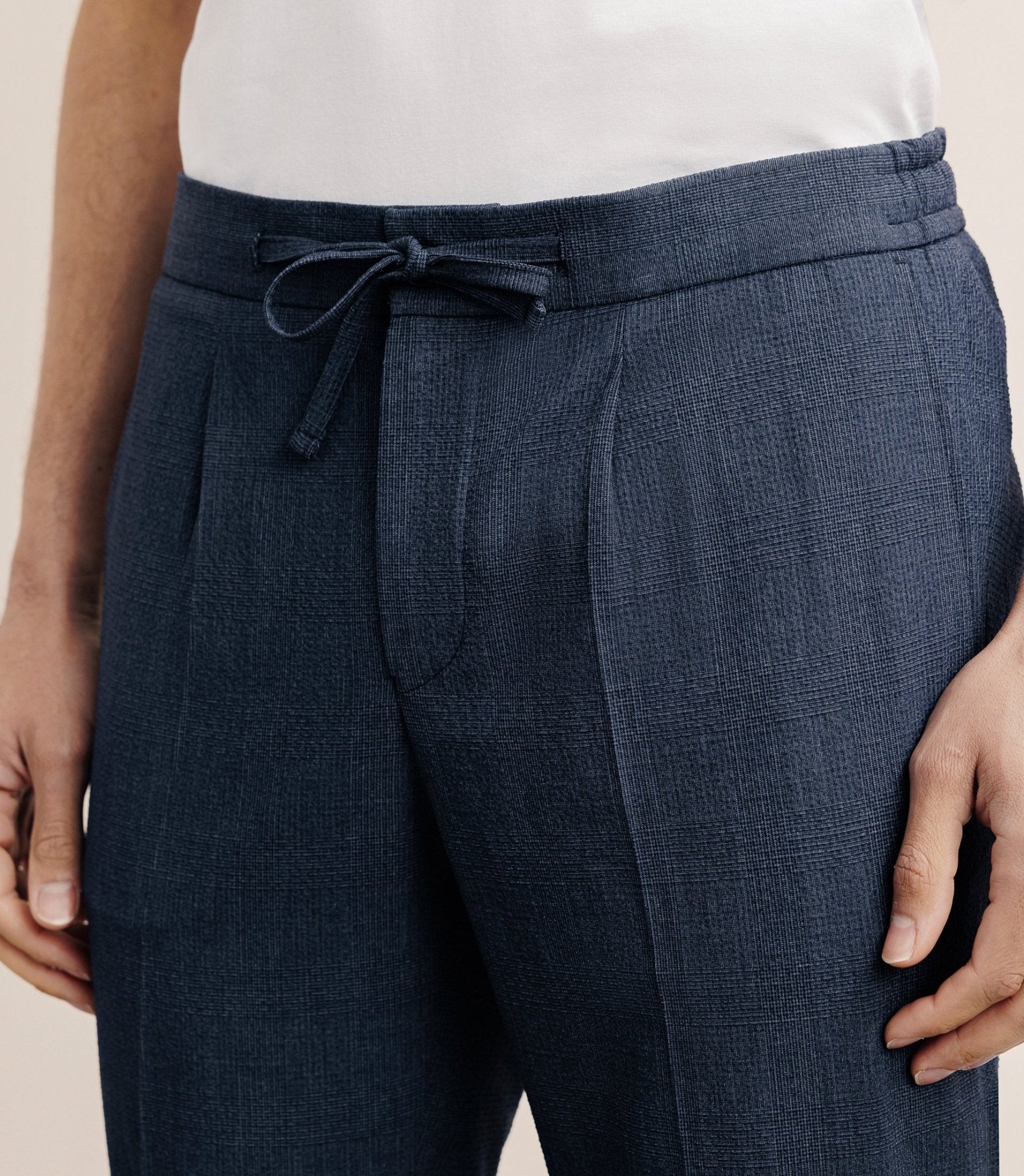 Pantalon ville taille élastique bleu denim - IZAC