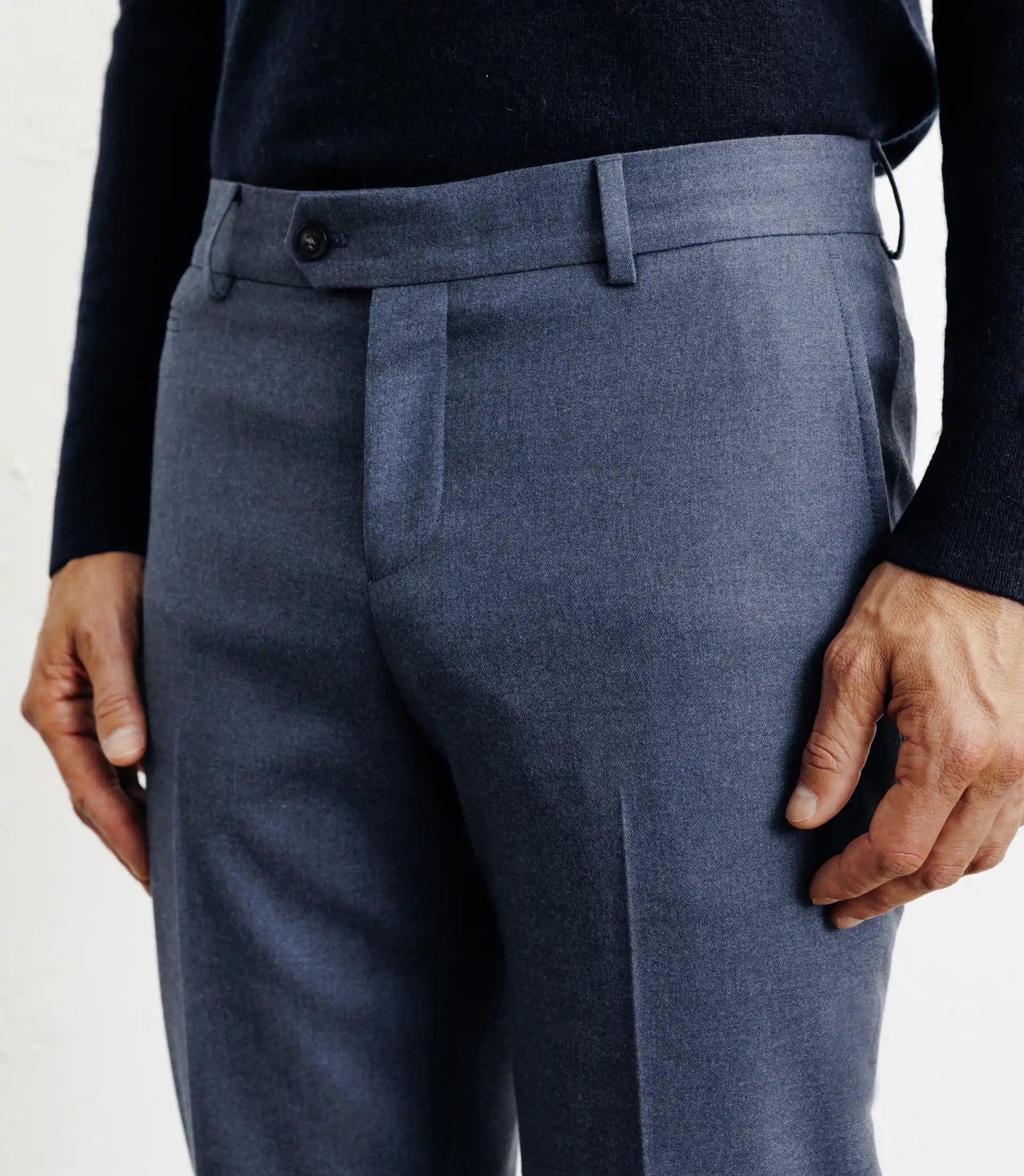 Pantalon ville en flanelle bleu - IZAC