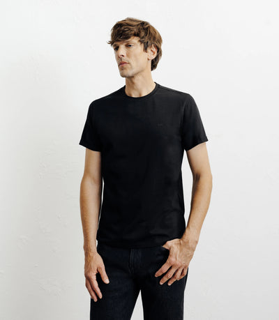 T-shirt col rond noir - IZAC