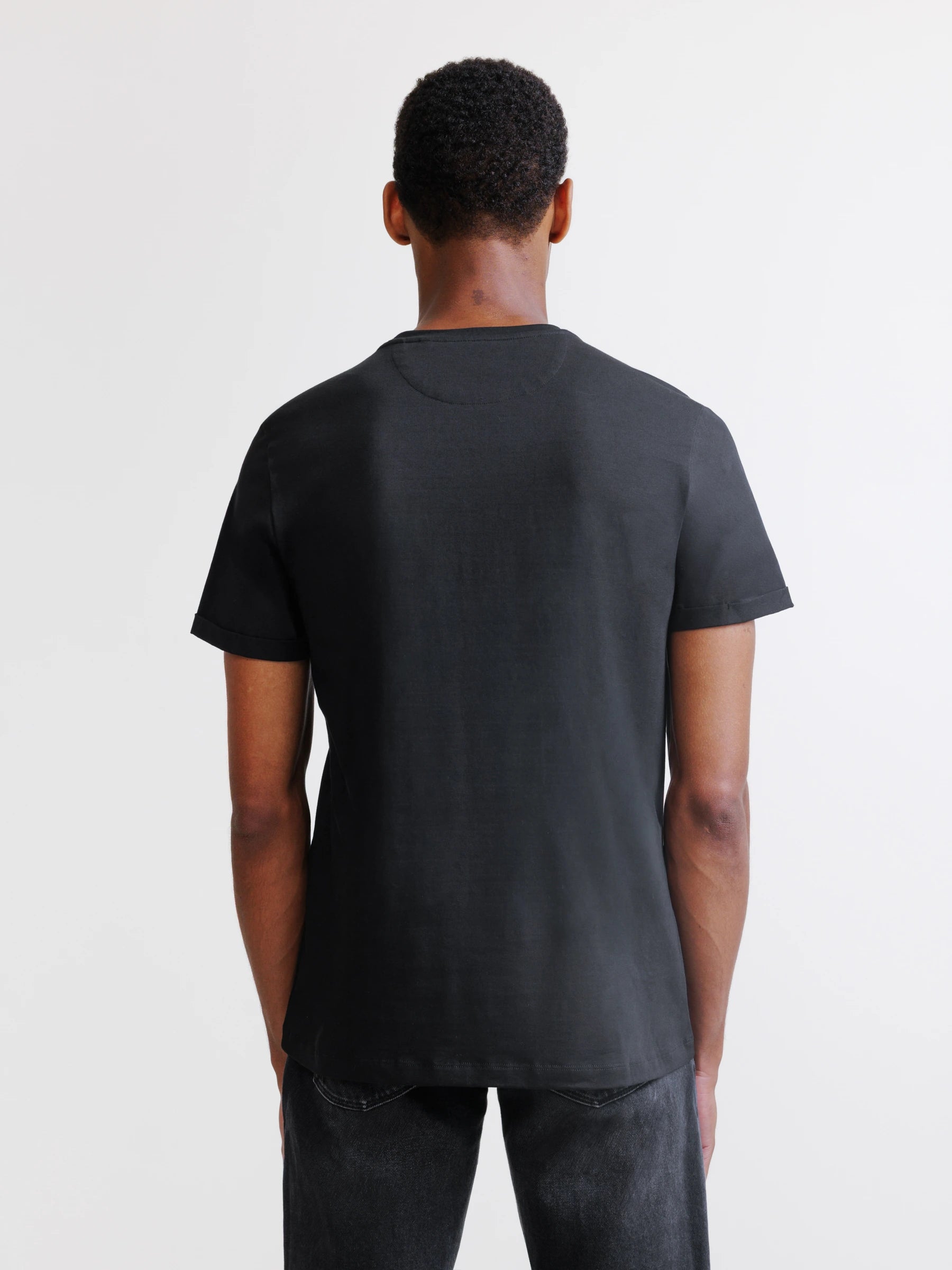 Black scoop-neck T-shirt