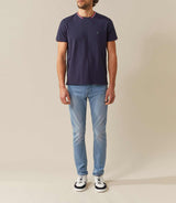 Xan" navy round neck T-shirt