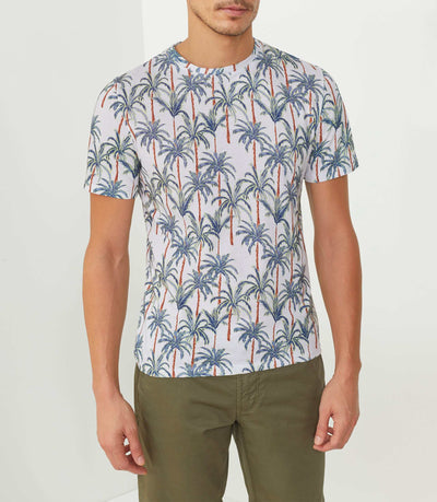 T-shirt col rond imprimé blanc "Xylane" - IZAC