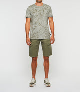 T-shirt col rond à imprimé kaki "Gabin" - IZAC