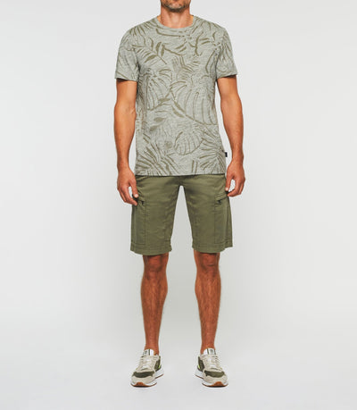 T-shirt col rond à imprimé kaki "Gabin" - IZAC