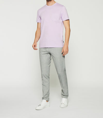 T-shirt à manches courtes uni violet parme GABRIEL - IZAC