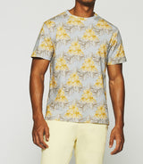 GEREMY blue and yellow printed short sleeve t-shirt