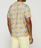 GEREMY blue and yellow printed short sleeve t-shirt