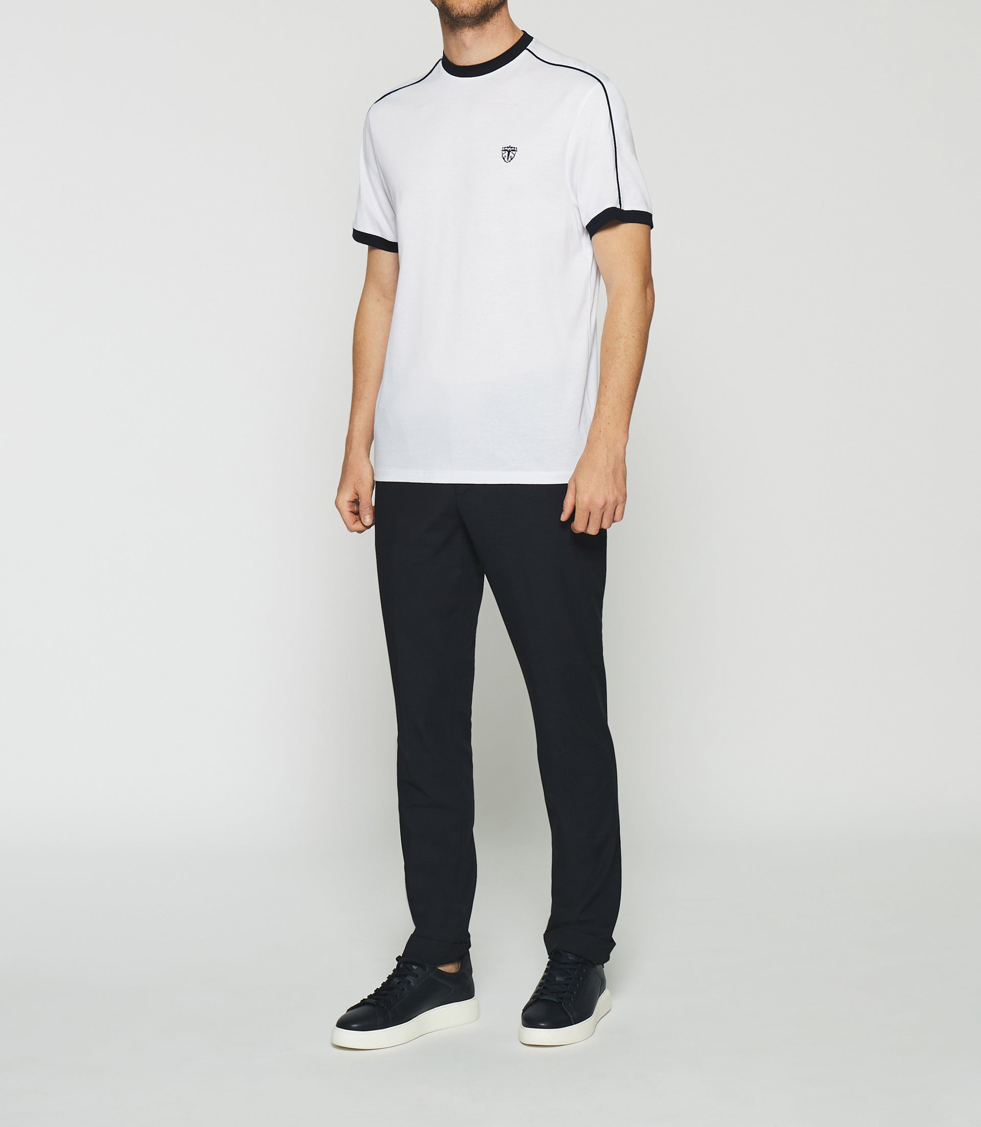 T shirt coton bio blanc cassé avec logo rose