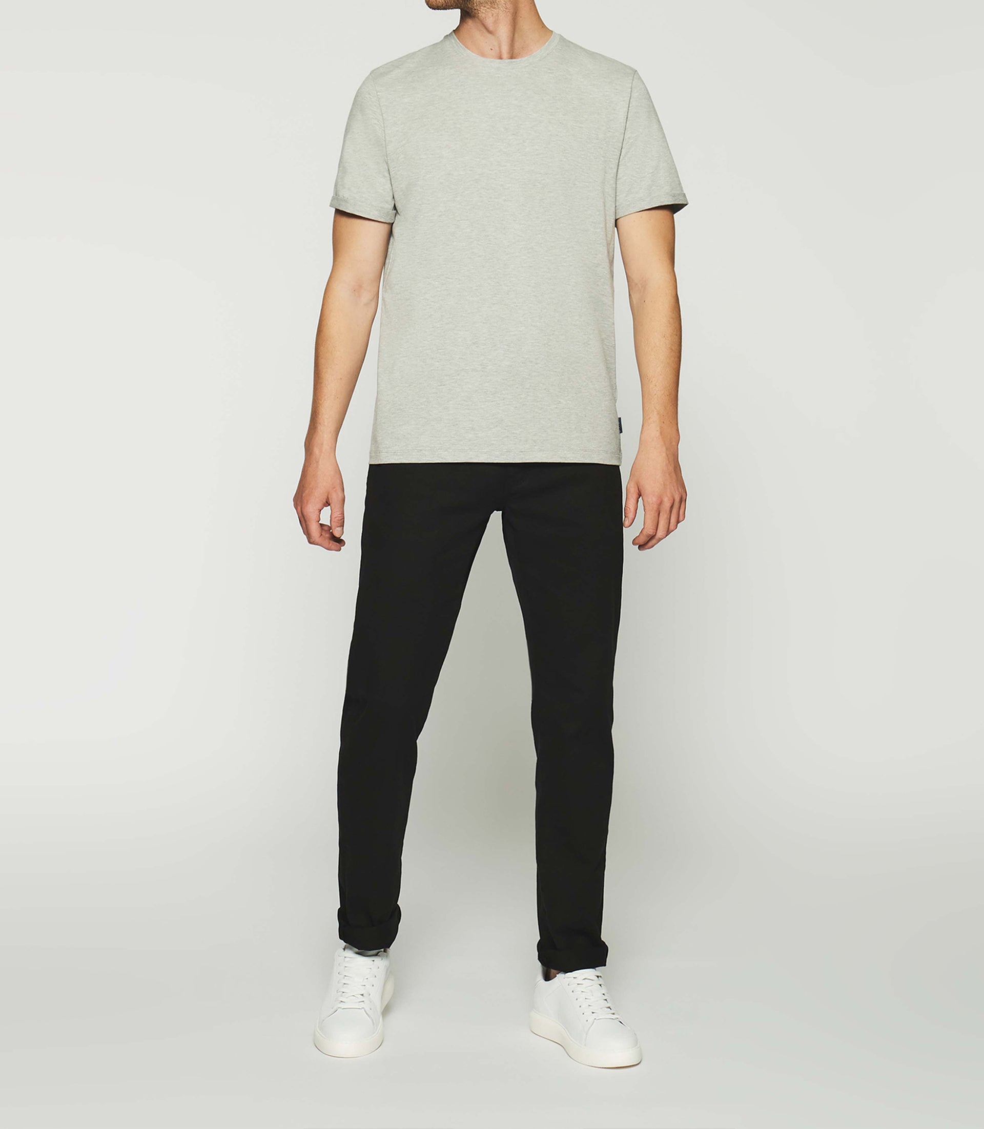 Plain short sleeve t-shirt grey mottled GINO