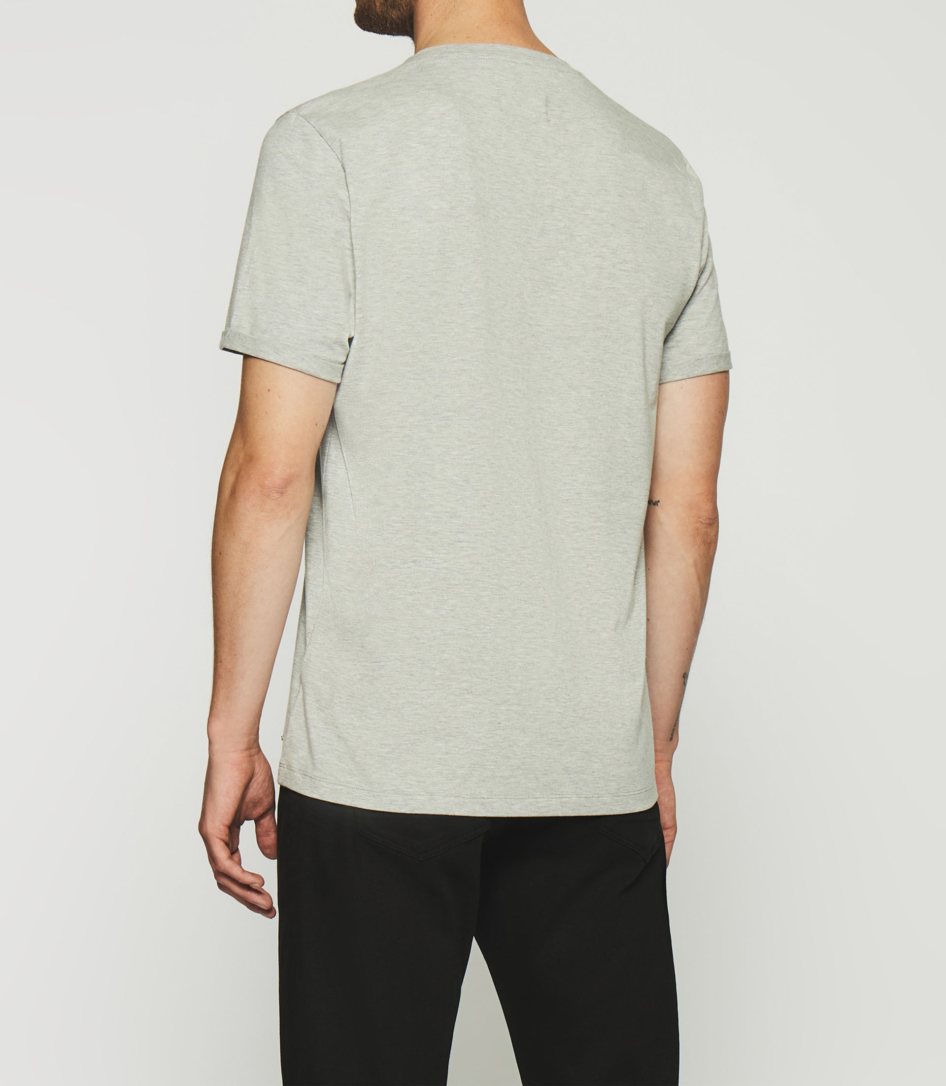 Plain short sleeve t-shirt grey mottled GINO