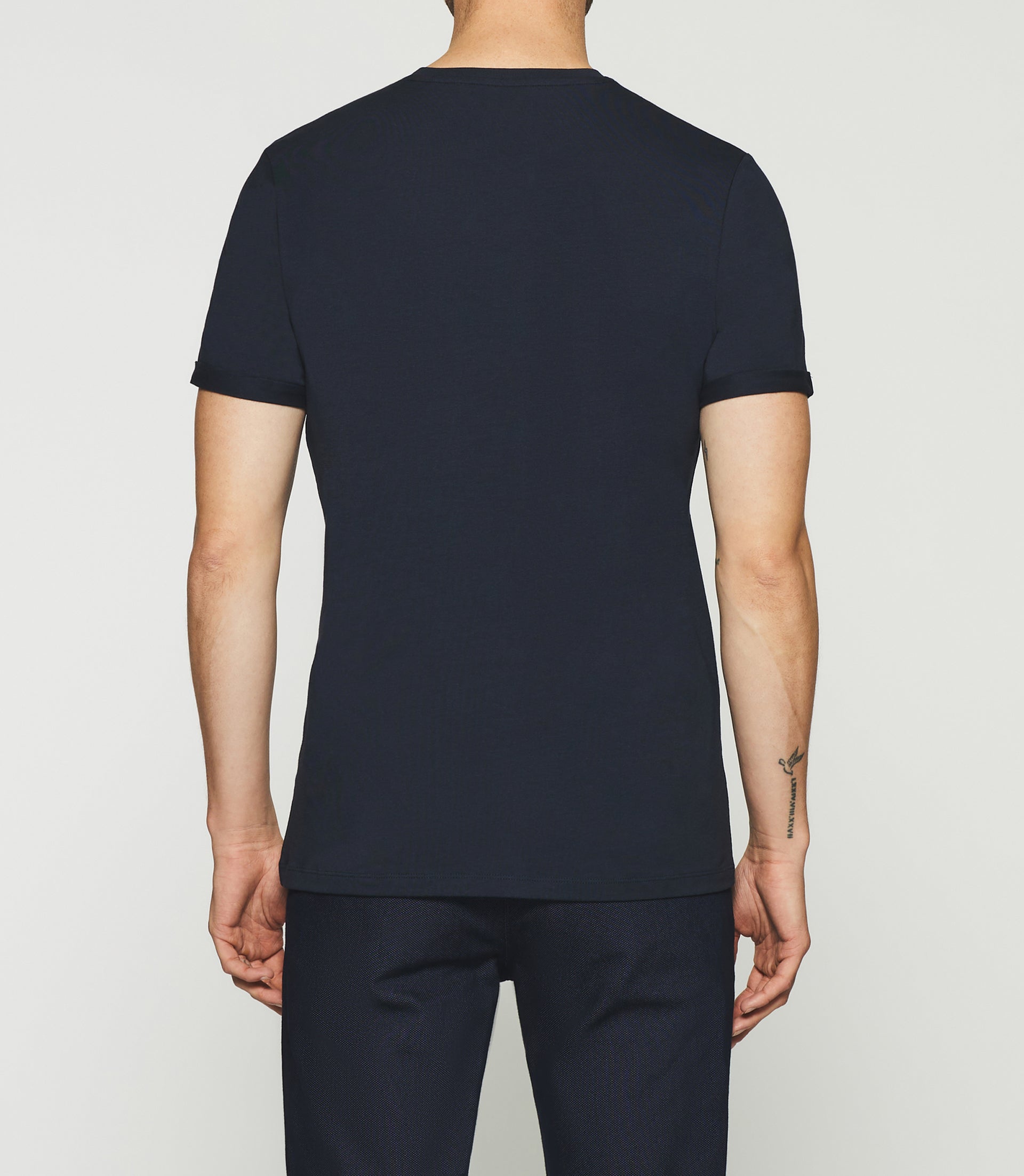 Plain short sleeve t-shirt navy GINO