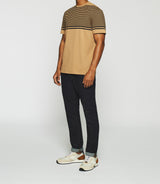 Camel and Marine Gordie striped t-shirt