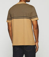 Camel and Marine Gordie striped t-shirt