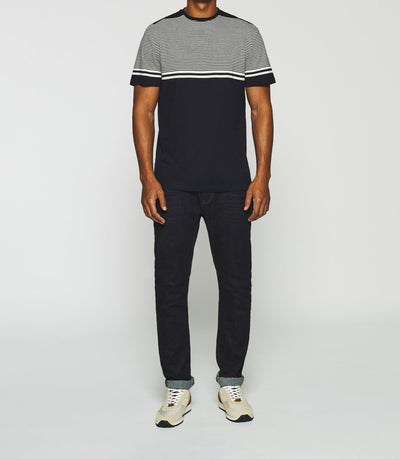 T-shirt à rayures marine et blanc GORDIE - IZAC