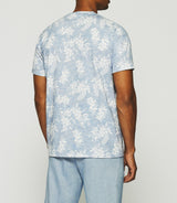T-shirt à manches courtes à imprimé fleurs bleu et blanc GREG