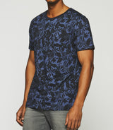 GUSTIN navy print short sleeve t-shirt