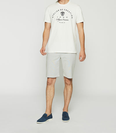 GUY ecru embroidered short sleeve t-shirt