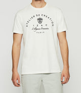 GUY ecru embroidered short sleeve t-shirt