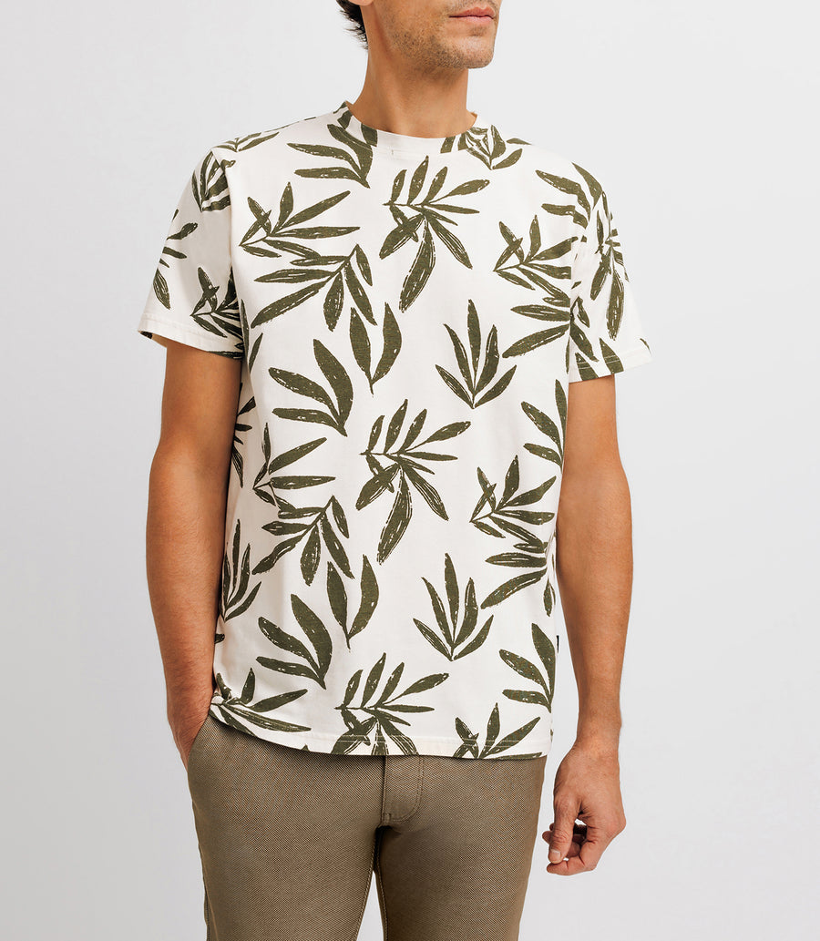 T-shirt à fleurs écru