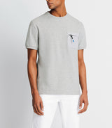 T-shirt with gray zipped pocket