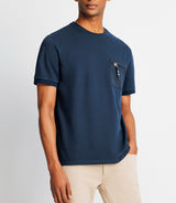 T-shirt with zipped navy pocket