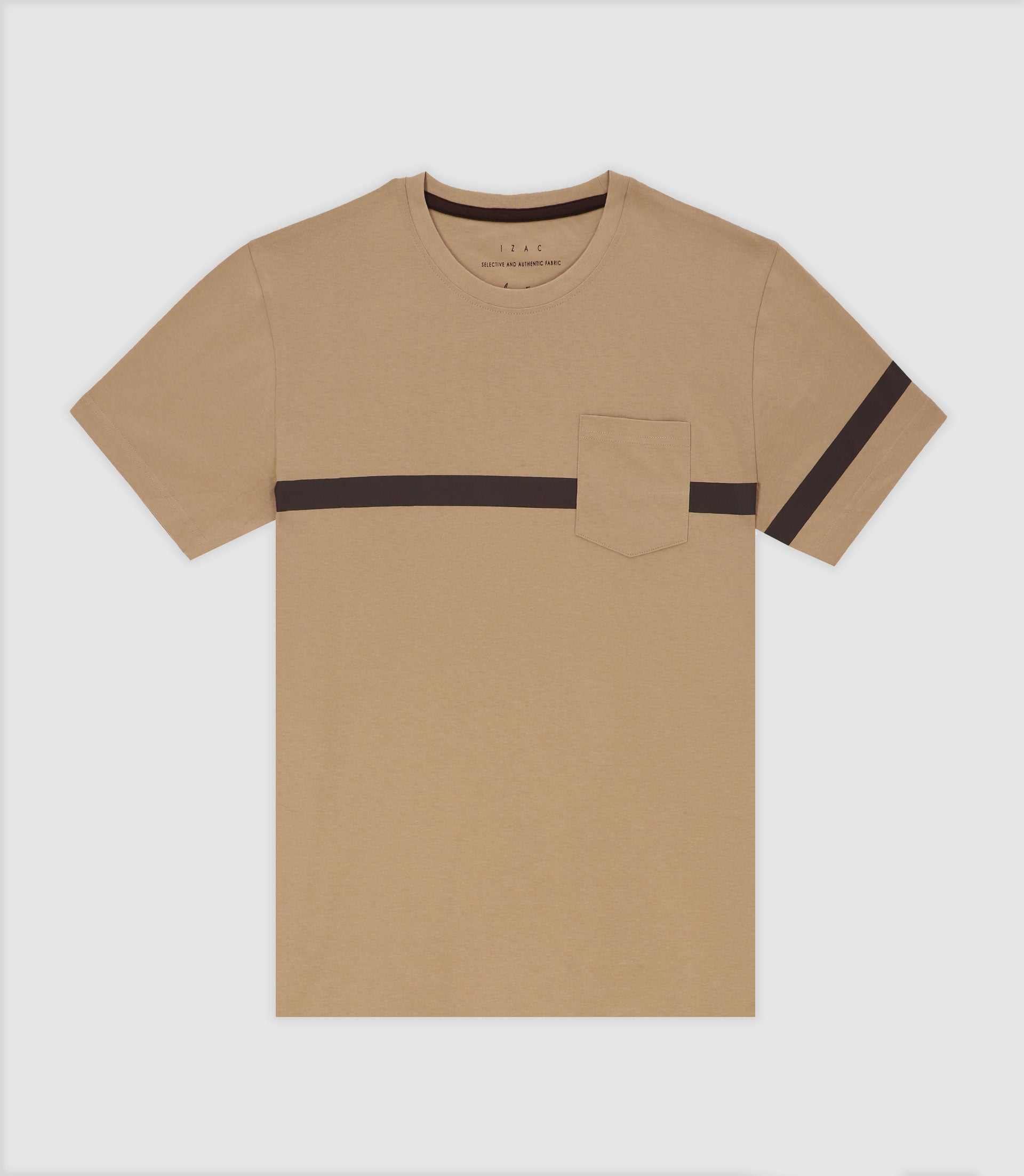 T-shirt avec bande beige