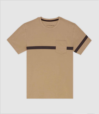 T-shirt avec bande beige - IZAC
