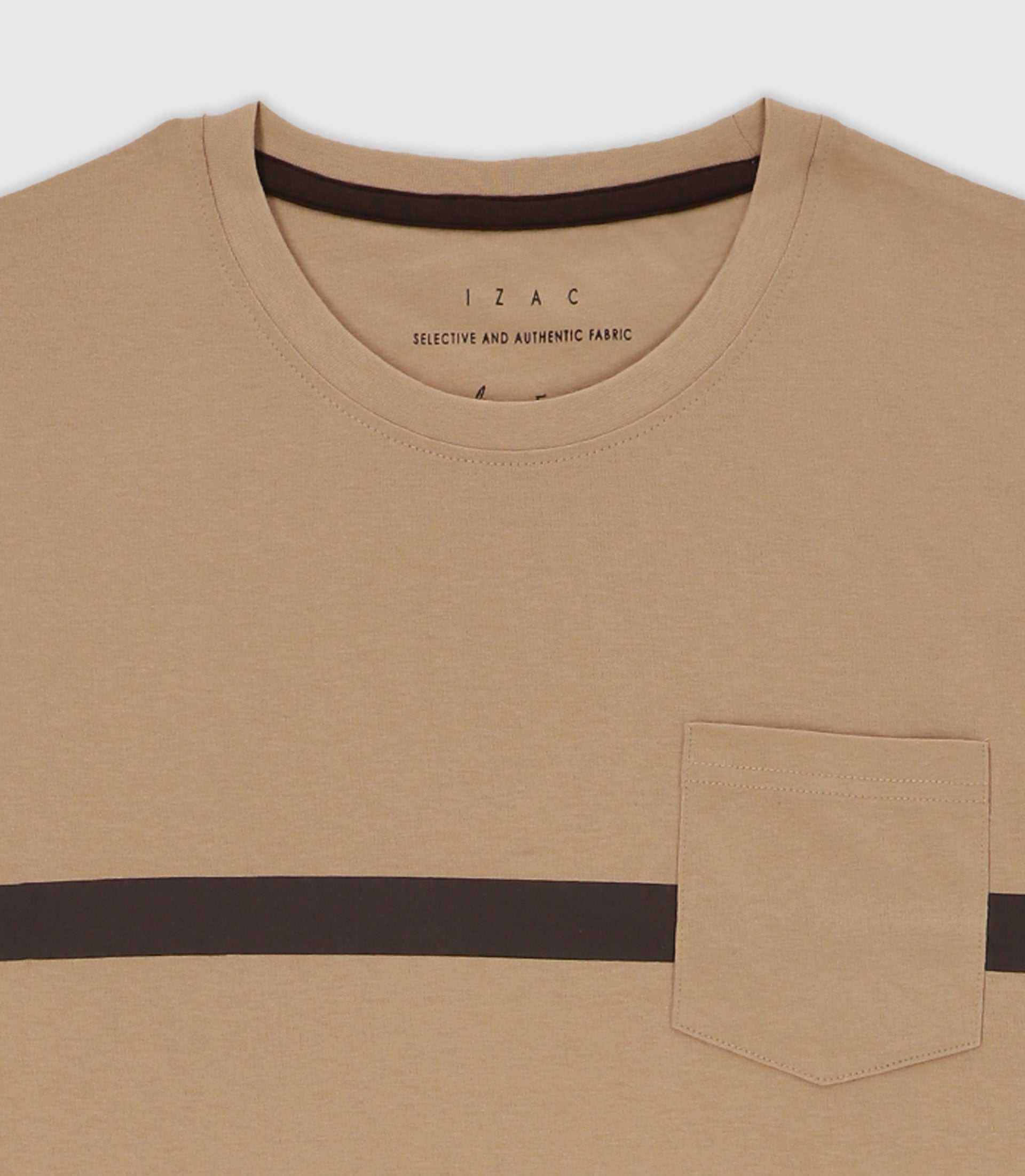 T-shirt avec bande beige