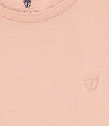 T-shirt with pink short sleeves embroidery