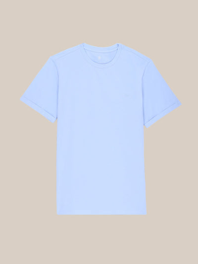 T-shirt col rond bleu ciel - IZAC