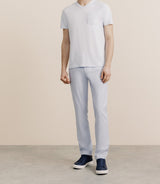 V-neck t-shirt with sky blue pocket