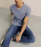 Gray blue V-neck t-shirt